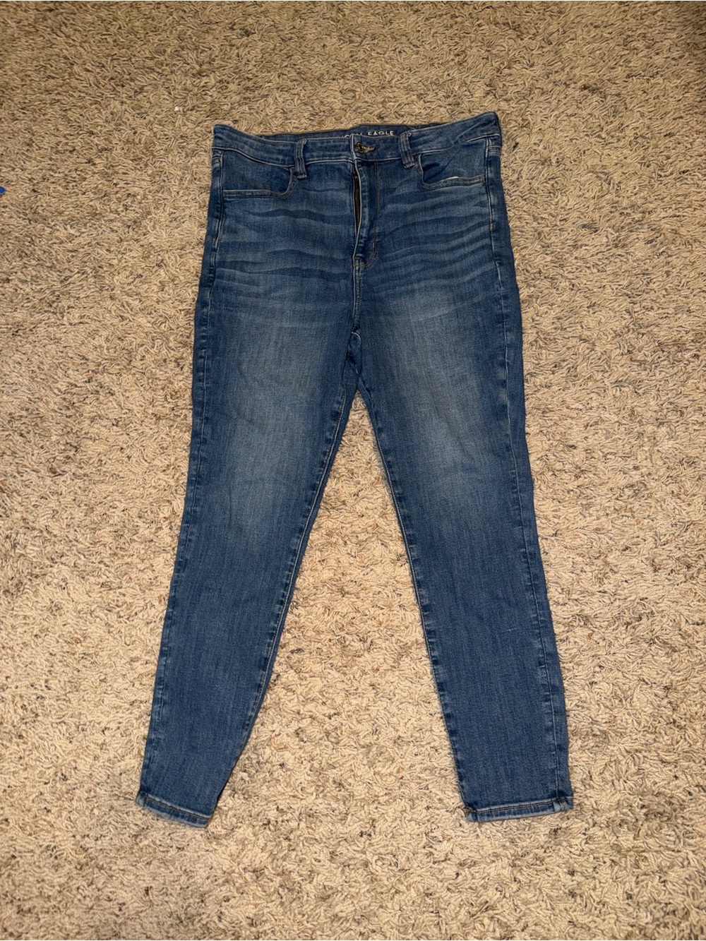 American Eagle Outfitters High-Rise Medium Blue Skinny Jeans